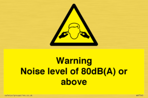 WV7540: Warning Noise level of 80dB(A) or above