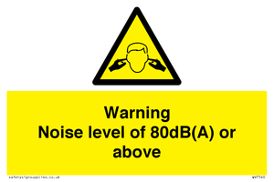 WV7540: Warning Noise level of 80dB(A) or above