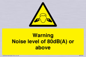 WV7540: Warning Noise level of 80dB(A) or above