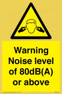 WV7540: Warning Noise level of 80dB(A) or above