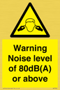 WV7540: Warning Noise level of 80dB(A) or above