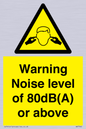 WV7540: Warning Noise level of 80dB(A) or above