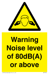 WV7540: Warning Noise level of 80dB(A) or above