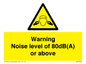 WV7540: Warning Noise level of 80dB(A) or above