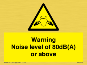 WV7540: Warning Noise level of 80dB(A) or above