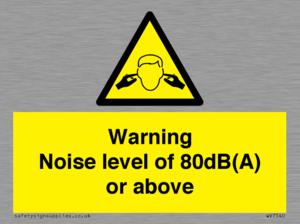WV7540: Warning Noise level of 80dB(A) or above