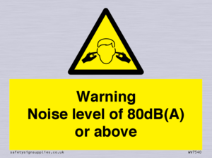 WV7540: Warning Noise level of 80dB(A) or above