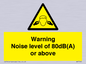 WV7540: Warning Noise level of 80dB(A) or above