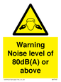 WV7540: Warning Noise level of 80dB(A) or above