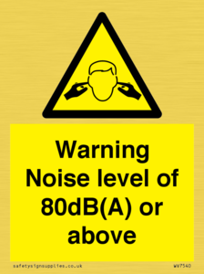WV7540: Warning Noise level of 80dB(A) or above
