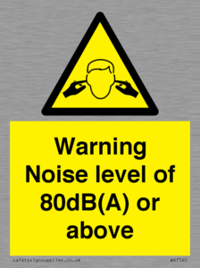 WV7540: Warning Noise level of 80dB(A) or above