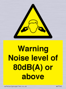 WV7540: Warning Noise level of 80dB(A) or above