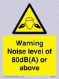 WV7540: Warning Noise level of 80dB(A) or above