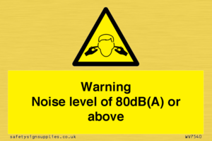WV7540: Warning Noise level of 80dB(A) or above