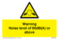 WV7540: Warning Noise level of 80dB(A) or above