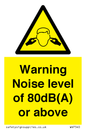 WV7540: Warning Noise level of 80dB(A) or above