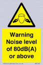 WV7540: Warning Noise level of 80dB(A) or above