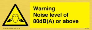 WV7540: Warning Noise level of 80dB(A) or above
