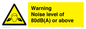 WV7540: Warning Noise level of 80dB(A) or above