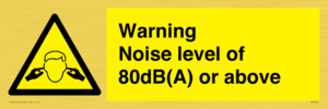WV7540: Warning Noise level of 80dB(A) or above
