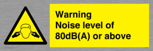 WV7540: Warning Noise level of 80dB(A) or above