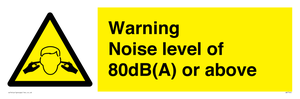 WV7540: Warning Noise level of 80dB(A) or above