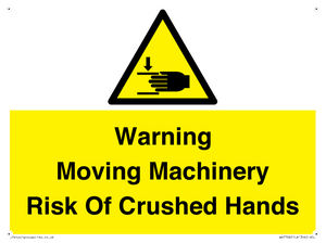 WV7768: Warning Moving Machinery Risk Of Crushed Hands