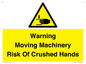 WV7768: Warning Moving Machinery Risk Of Crushed Hands