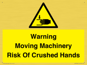 WV7768: Warning Moving Machinery Risk Of Crushed Hands