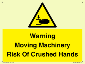 WV7768: Warning Moving Machinery Risk Of Crushed Hands