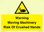 WV7768: Warning Moving Machinery Risk Of Crushed Hands