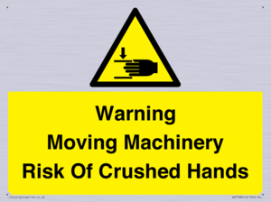WV7768: Warning Moving Machinery Risk Of Crushed Hands