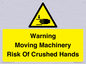 WV7768: Warning Moving Machinery Risk Of Crushed Hands