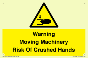 WV7768: Warning Moving Machinery Risk Of Crushed Hands