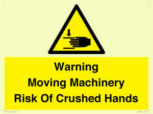 WV7768: Warning Moving Machinery Risk Of Crushed Hands