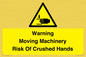WV7768: Warning Moving Machinery Risk Of Crushed Hands