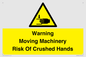 WV7768: Warning Moving Machinery Risk Of Crushed Hands