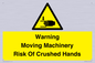 WV7768: Warning Moving Machinery Risk Of Crushed Hands