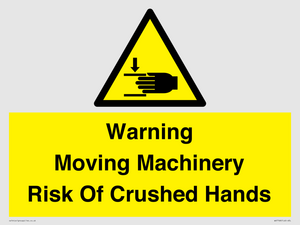 WV7768: Warning Moving Machinery Risk Of Crushed Hands