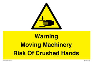 WV7768: Warning Moving Machinery Risk Of Crushed Hands