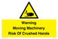 WV7768: Warning Moving Machinery Risk Of Crushed Hands