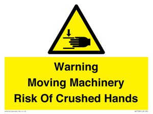 WV7768: Warning Moving Machinery Risk Of Crushed Hands