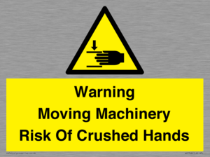 WV7768: Warning Moving Machinery Risk Of Crushed Hands