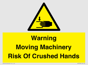 WV7768: Warning Moving Machinery Risk Of Crushed Hands