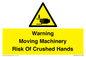 WV7768: Warning Moving Machinery Risk Of Crushed Hands