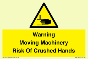 WV7768: Warning Moving Machinery Risk Of Crushed Hands