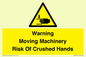 WV7768: Warning Moving Machinery Risk Of Crushed Hands