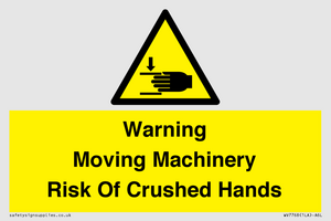 WV7768: Warning Moving Machinery Risk Of Crushed Hands