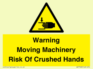 WV7768: Warning Moving Machinery Risk Of Crushed Hands