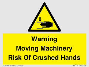 WV7768: Warning Moving Machinery Risk Of Crushed Hands